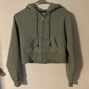 Brandy Melville light green crop hoodie